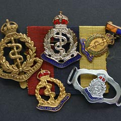 Collection of RAMC George Crown Badges