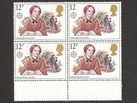 12p Jane Eyre missing p block of 4 mint SG502