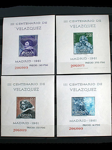 Spain 1961 300th Anniversary Velazquez Miniature Sheets