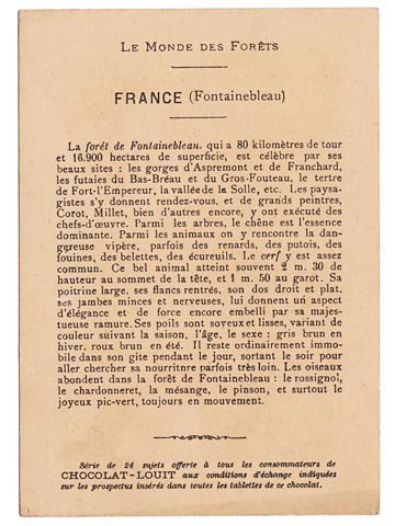 Chocolat Louit Trade Card - France