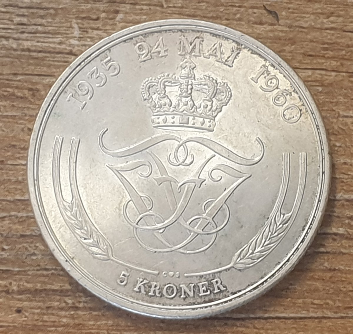 Denmark - five kroner - 1960