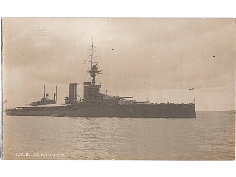 HMS Centurion Photgraphic Postcard